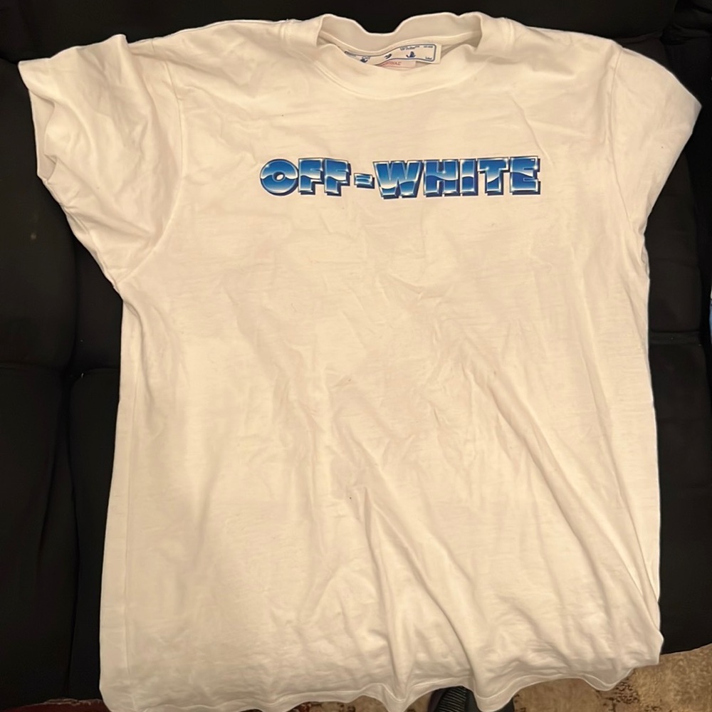 Off white blue and white shirt